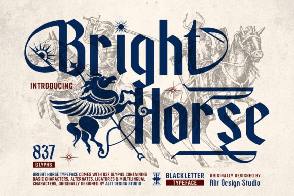 Bright Horse: Where Blackletter Soul Meets Bold Modernism