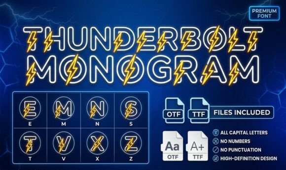 Thunderbolt Monogram: The High-Energy Display Typeface